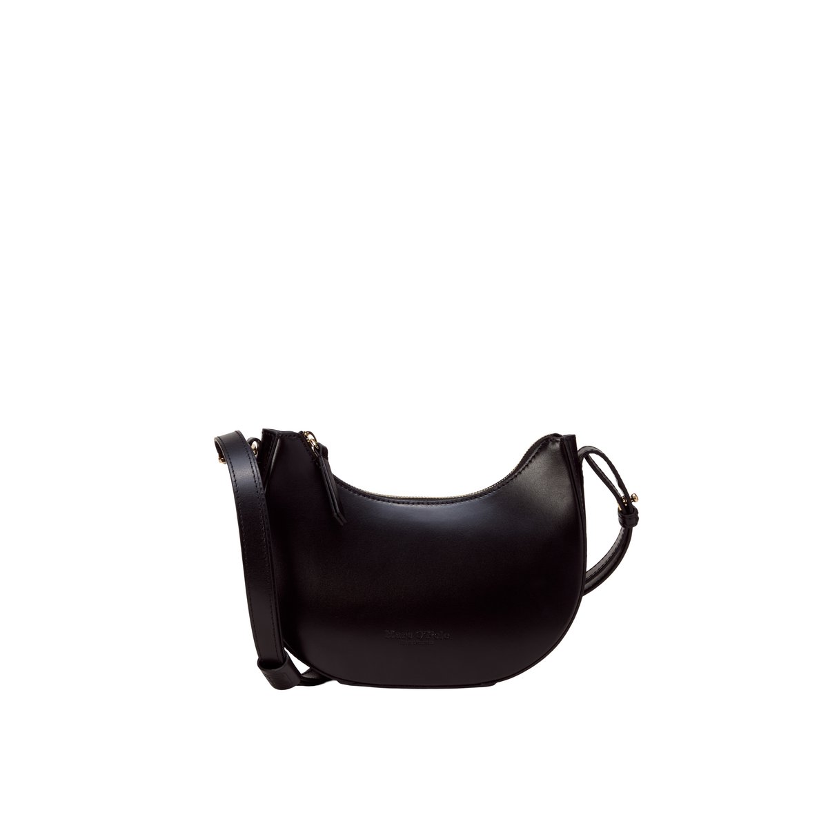 Sac à bandoulière small en cuir noble noir, MARC O'POLO