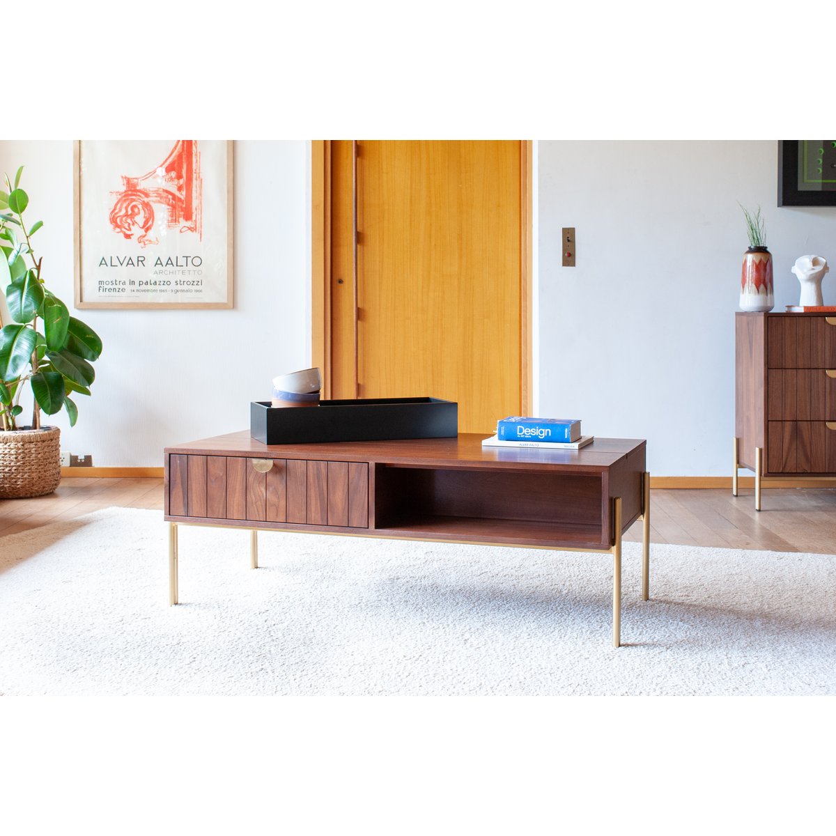 Table basse relevable en noyer AURORA bois foncé, PRODUIT INTERIEUR BRUT