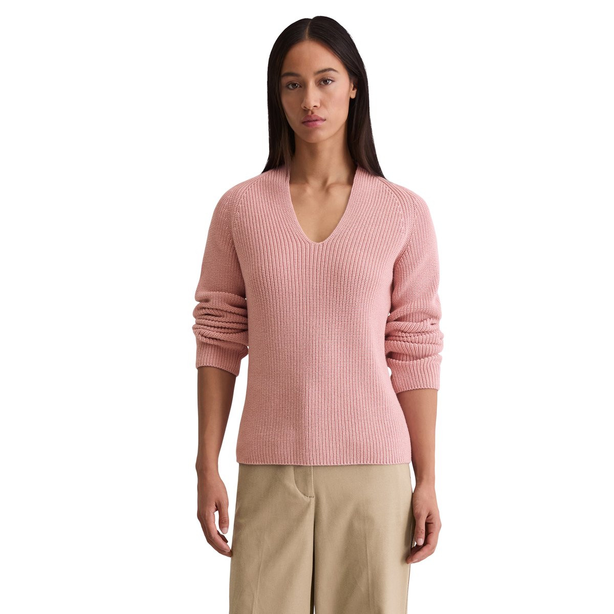Pullover DfC regular en pur coton organique rose, MARC O'POLO
