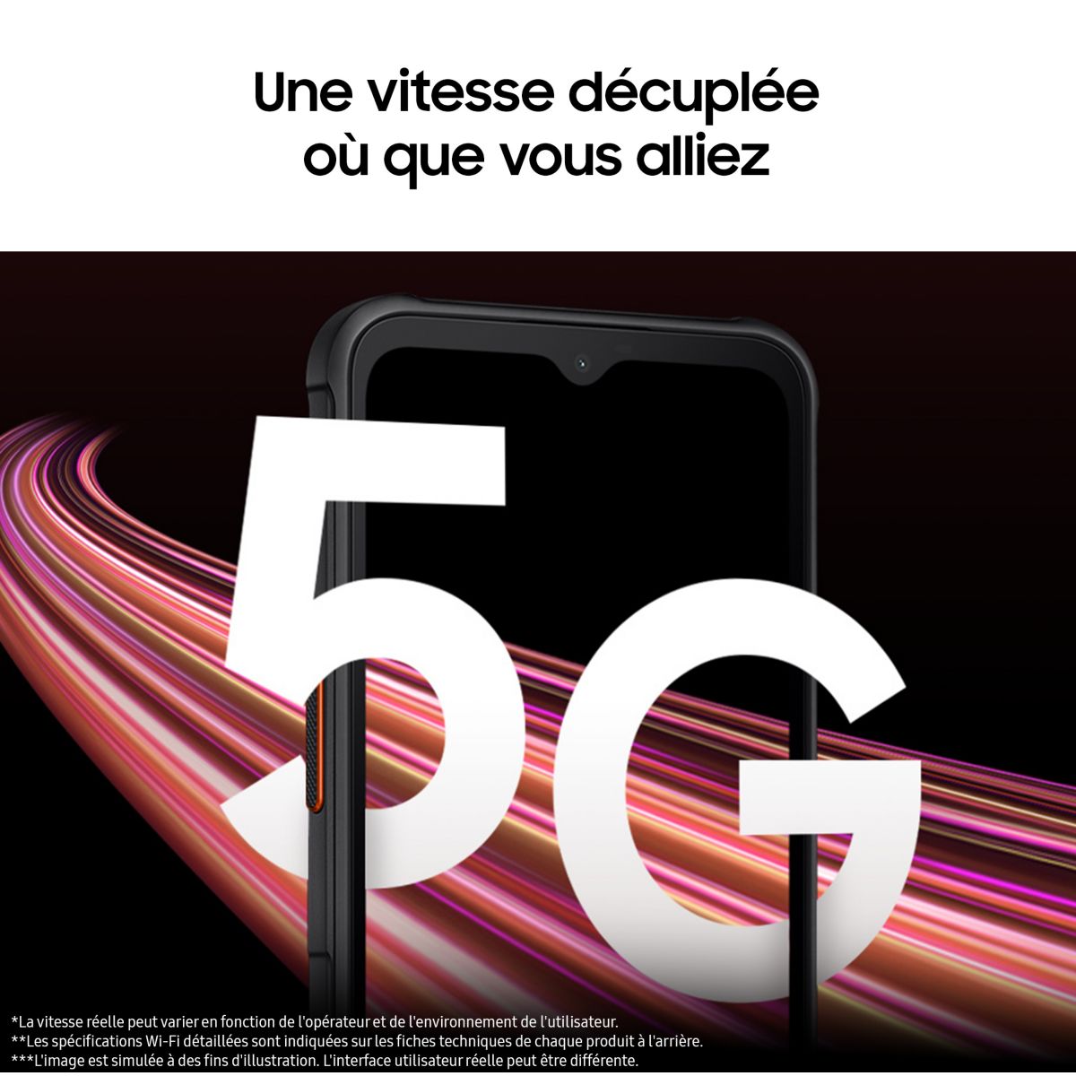 Smartphone Galaxy XCover7 5G 128Go Graphite Black couleur unique, SAMSUNG