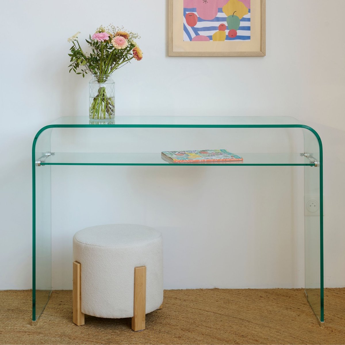 Console d'entrée design en verre à double plateau L110 - IDORA transparent, HELLIN, DEPUIS 1862