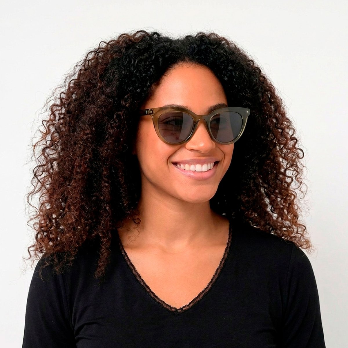 Lunettes de soleil verres polarisants, verres polycarbonates, branches flexibles vert kaki, ISOTONER