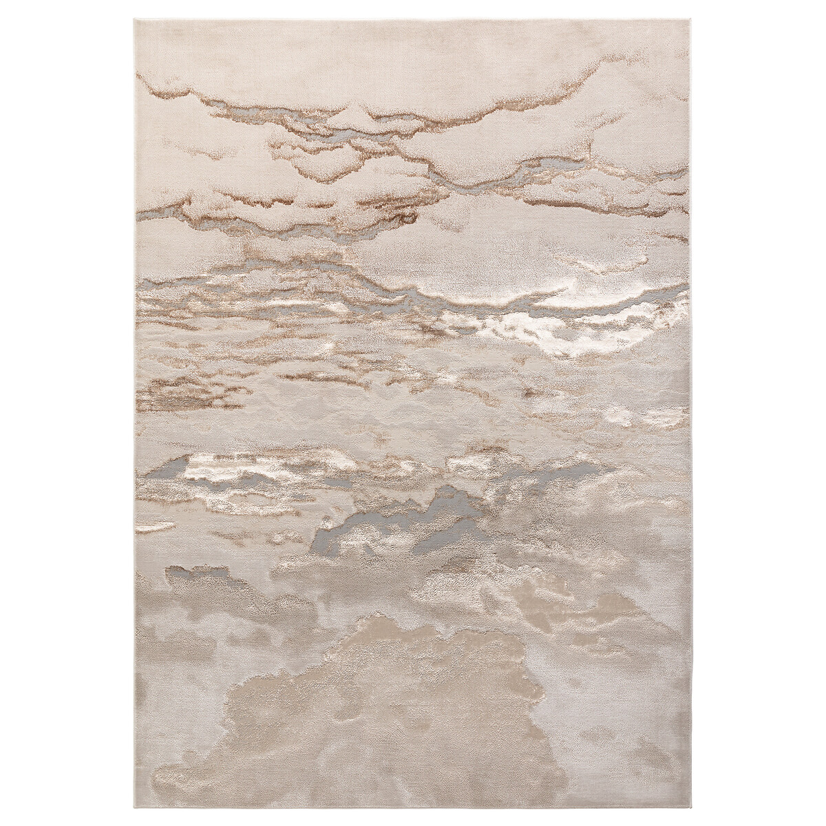 Distressed Linear Metallic Rug champagne, SO'HOME