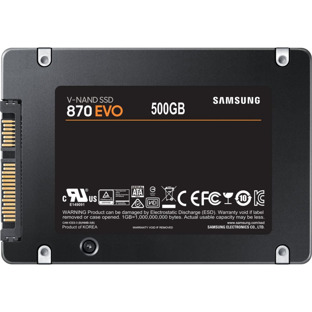 Disque SSD interne 870 EVO 500Go noir, SAMSUNG