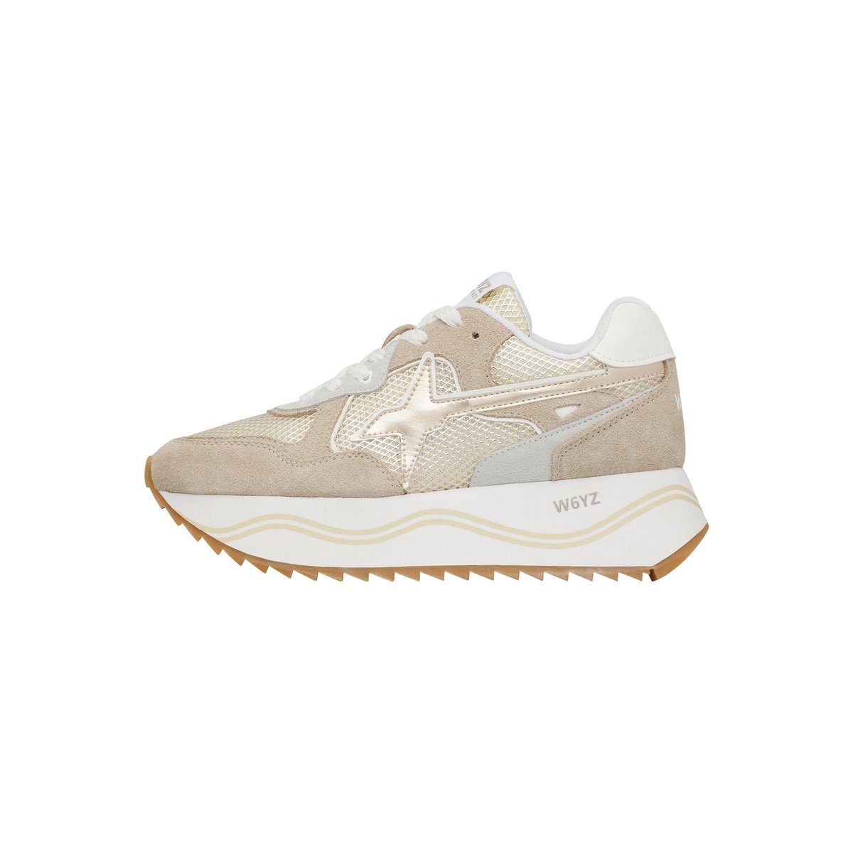 Sneakers en daim et tissu technique DEVA W. rose poudré-blanc, W6YZ