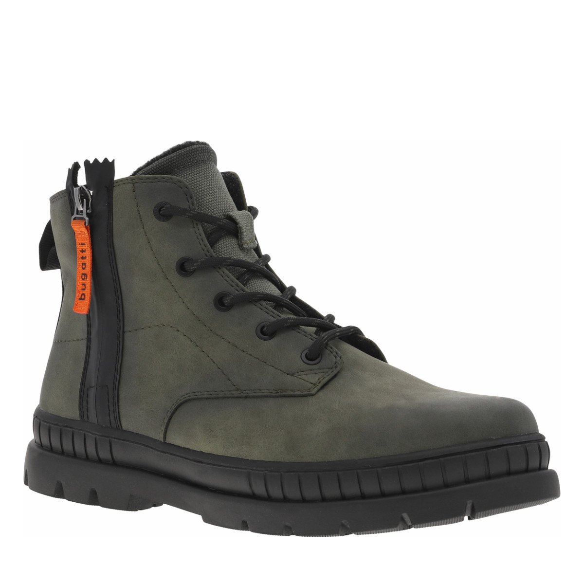 Bottines talon plat vert, BUGATTI