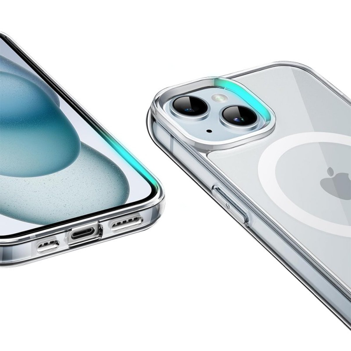 Coque anti-choc compatible magsafe iPhone 15 transparent, EVETANE