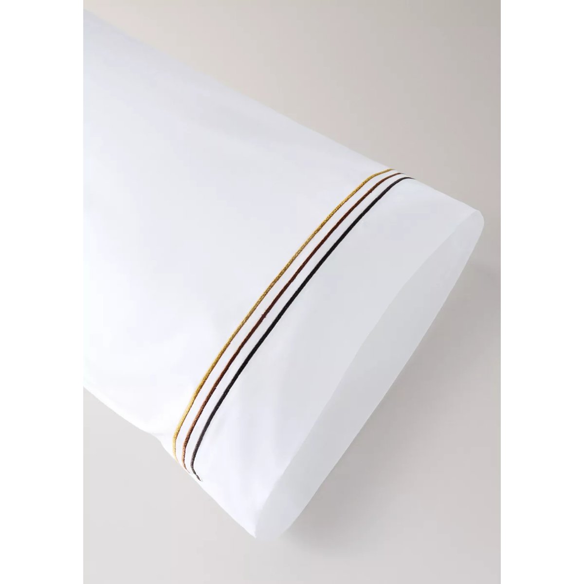 Taie d’oreiller 100 % coton brodé 45x110 cm écru, MANGO HOME