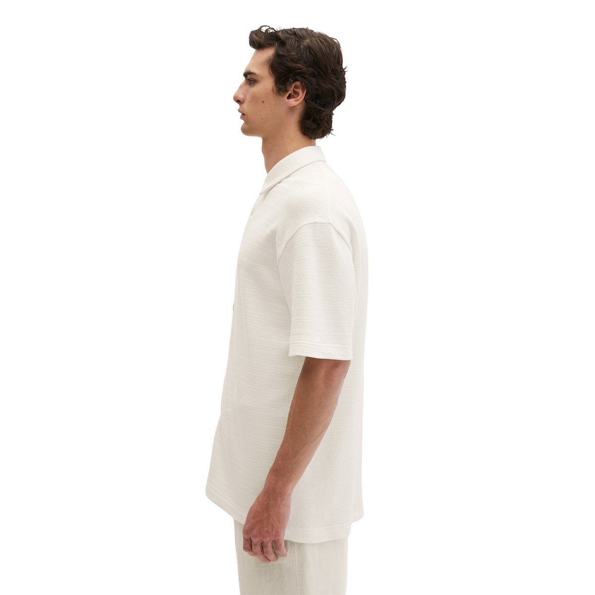 T-shirt en jersey loose avec une structure fine blanc naturel, MARC O'POLO