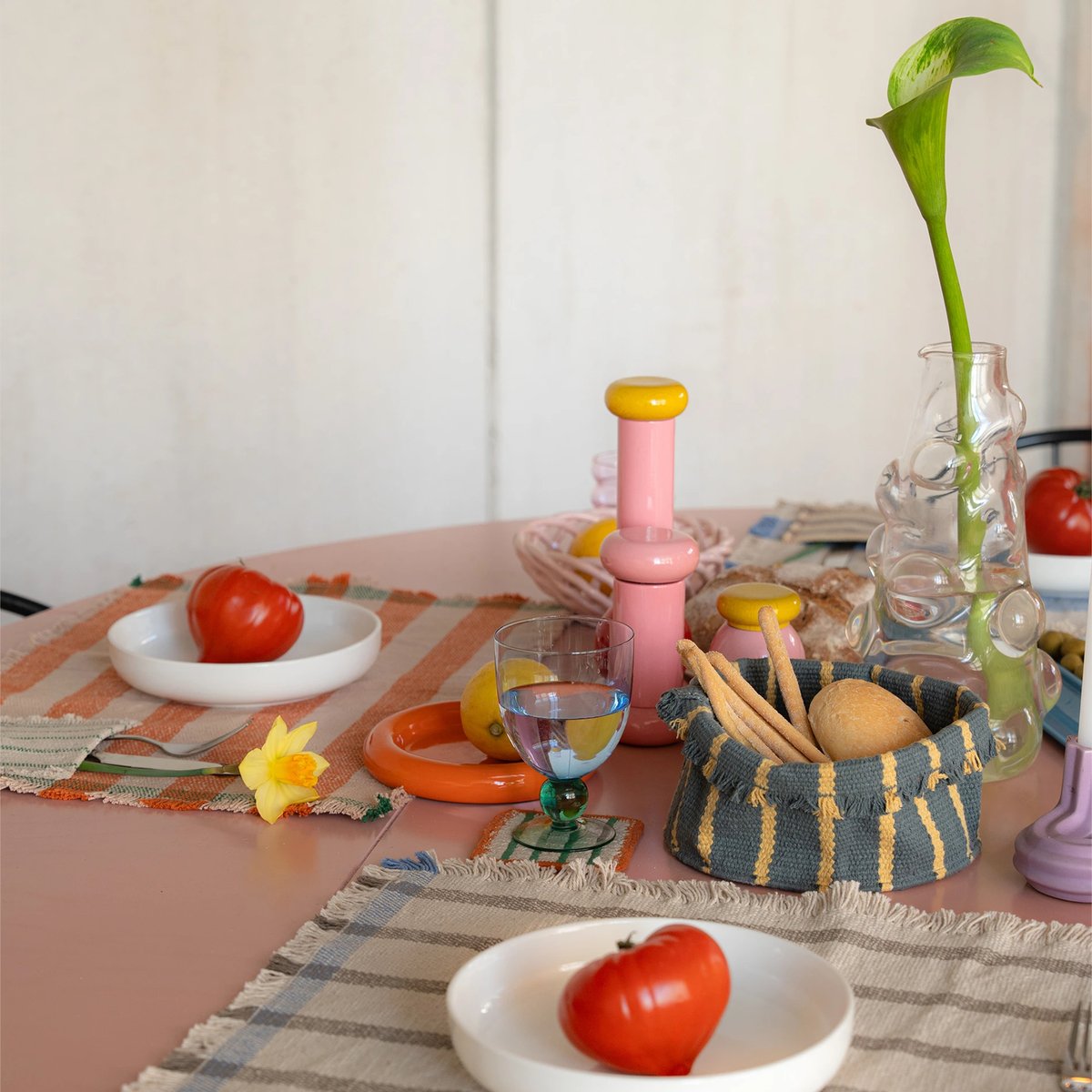 Petit panier COLOR ON naturel, miel foncé, terrazo, brun, LORENA CANALS