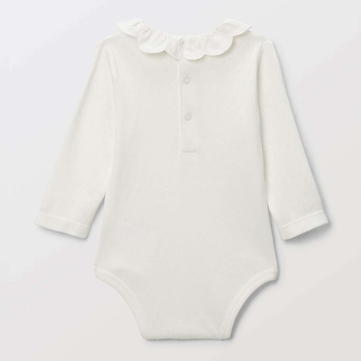 Body manches longues à col en coton BIO GOTS ecru, BOUT'CHOU