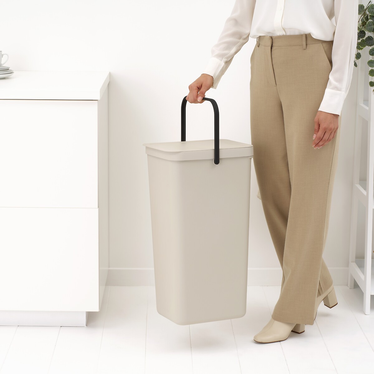 Poubelle de tri Sort & Go 40L soft beige, BRABANTIA