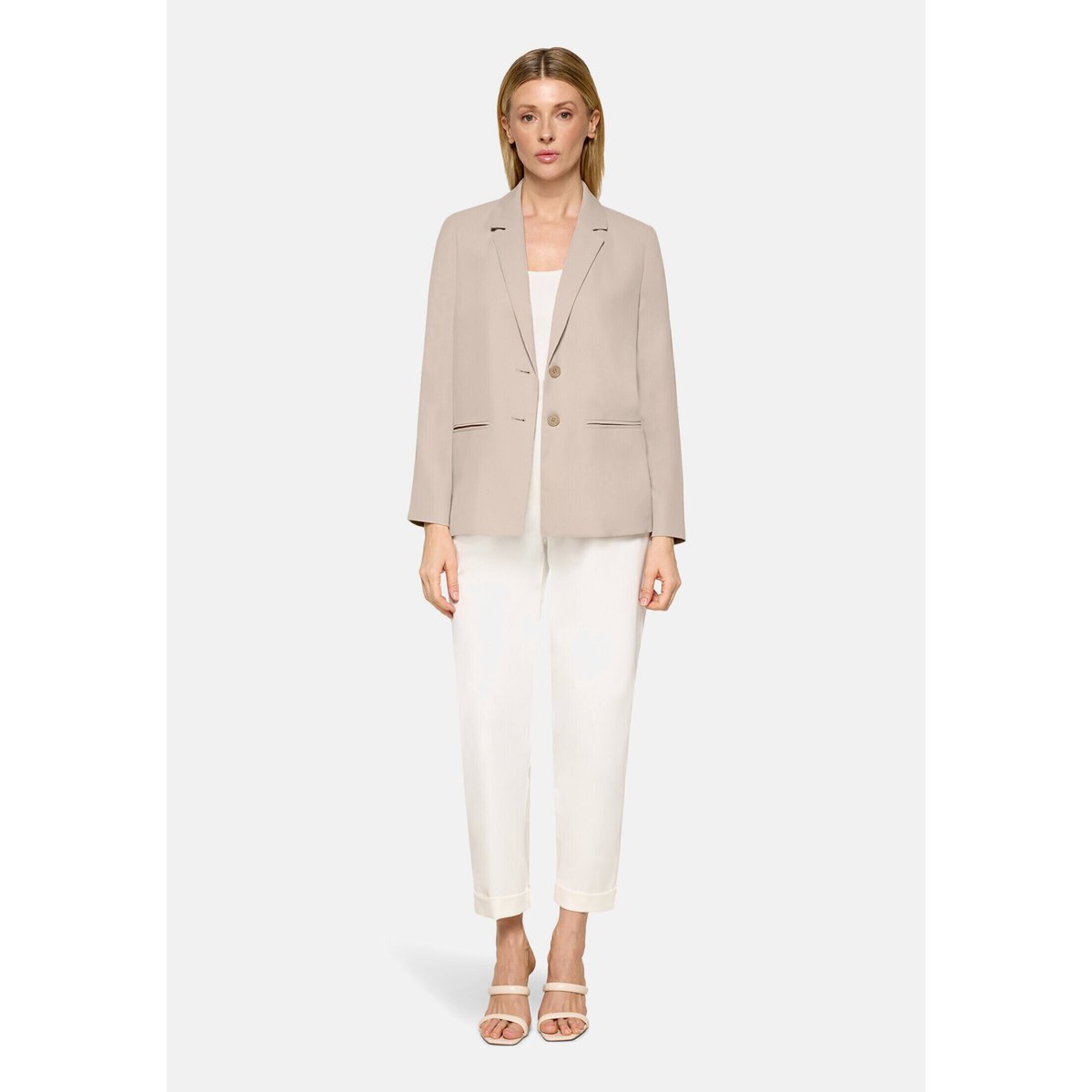 Blazer long à col à revers gris, BETTY BARCLAY