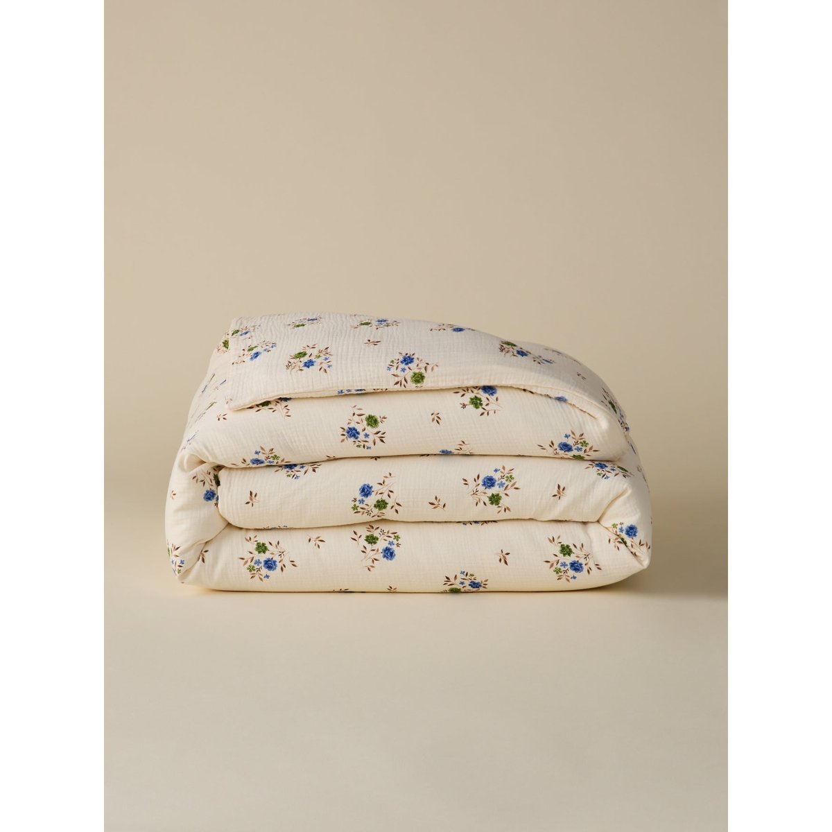 Housse de couette gaze de coton "LOUISON" imprimé rosa blue, CYRILLUS