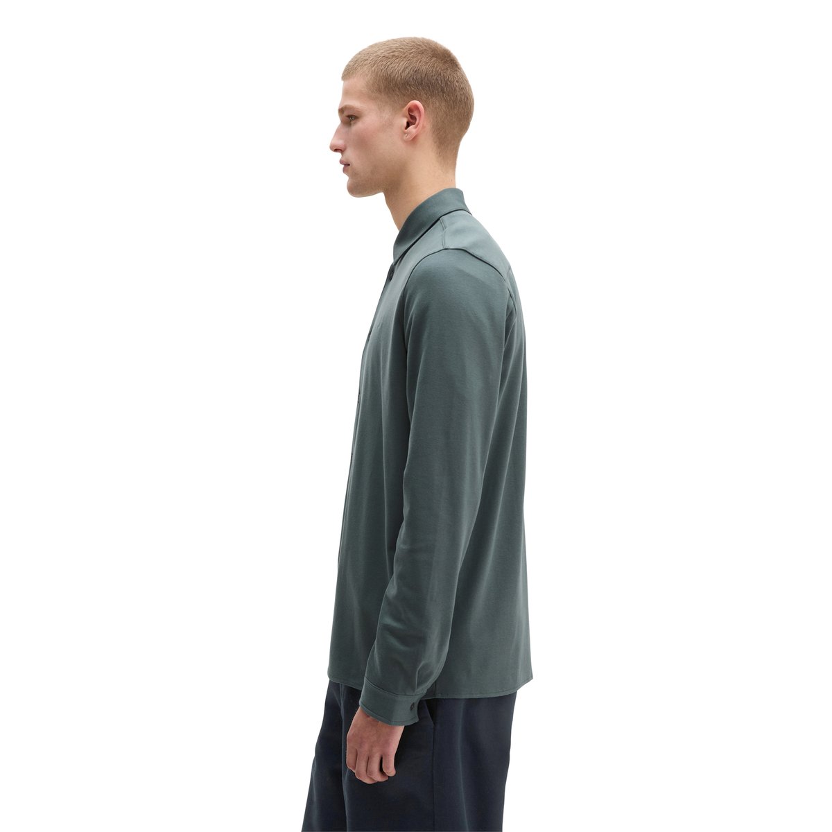 Chemise en jersey DfC regular en coton bio doux gris foncé, MARC O'POLO