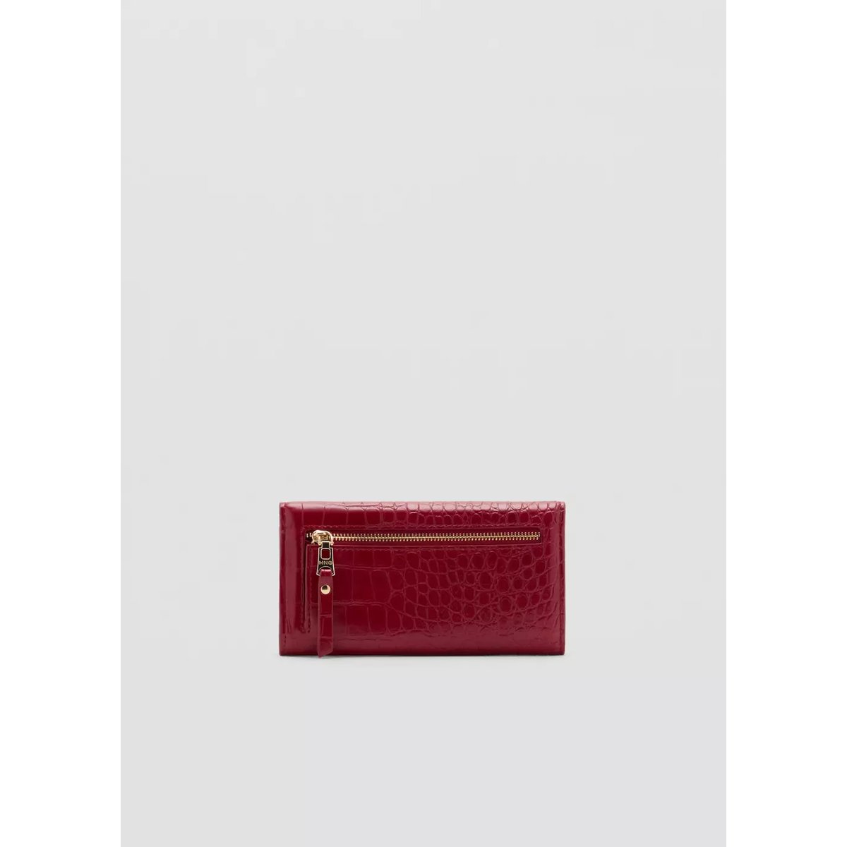 Portefeuille effet croco rouge, MANGO