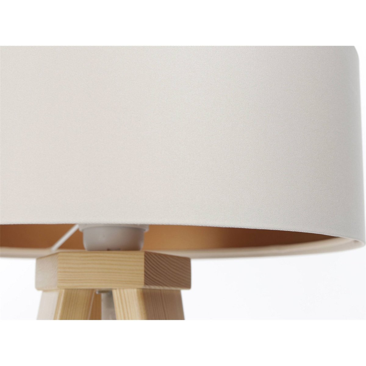 Lampe à poser en satin, DUO ELLEGANT crème satin et cuivre mat, BPS KONCEPT
