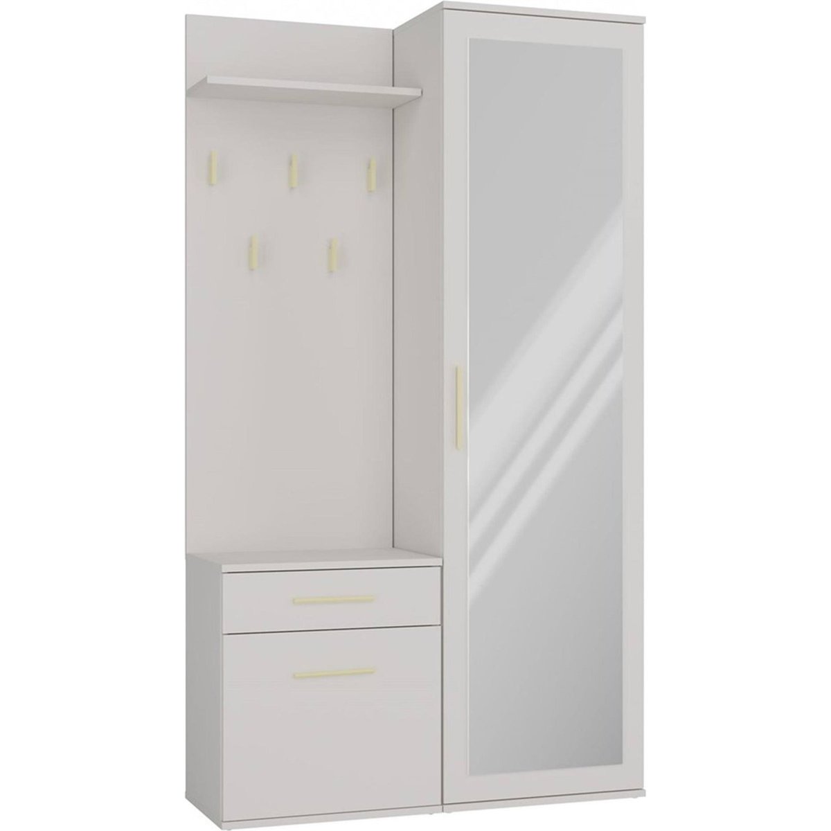 Vestiaire d'entrée avec armoire et miroir cachemire, RECOLLECTION