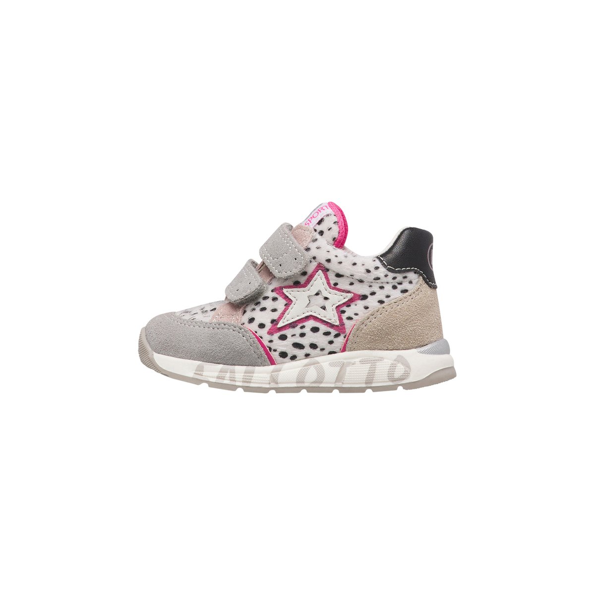 Baskets en cuir et suède NUPPI VL. blanc-gris-, FALCOTTO