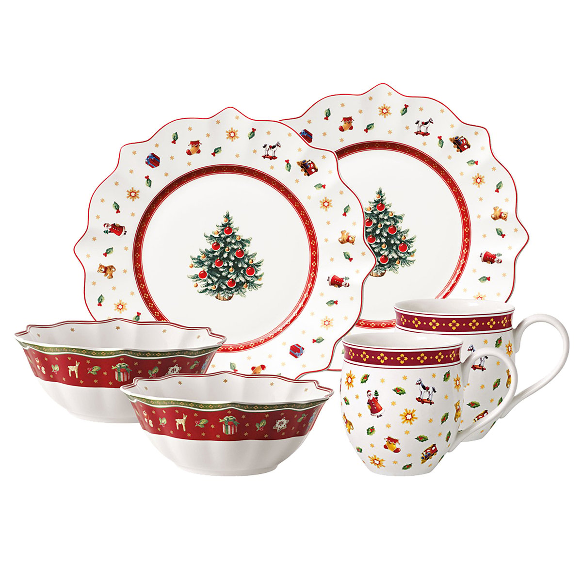 Set Petit-Déjeuner Pour 2, Blanc, 6 Pcs TOY'S DELIGHT rouge, VILLEROY & BOCH