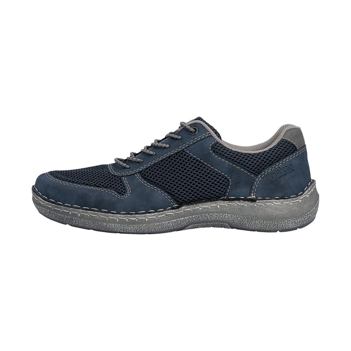 Basket Basse Cuir Morelia bleu, RIEKER