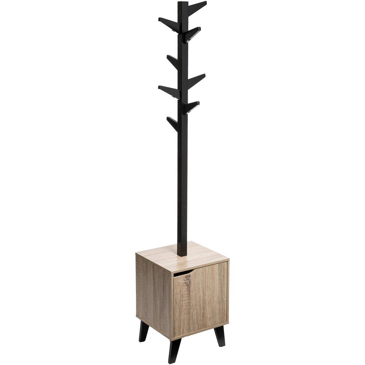 Porte-manteau effet chêne en métal et bois CEDA noir, 5FIVE SIMPLY SMART