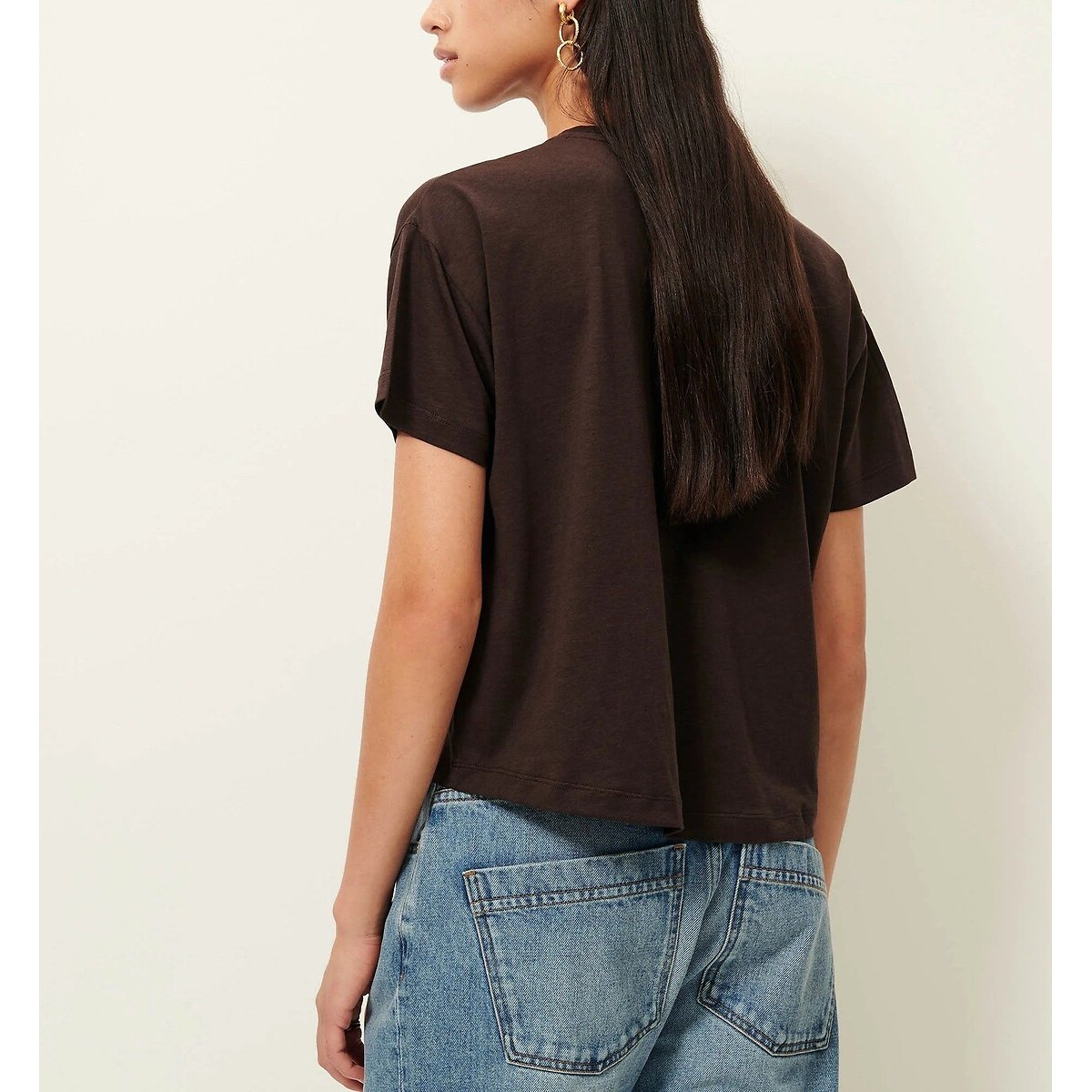 T-shirt col rond manches courtes, TOO marron, SESSUN