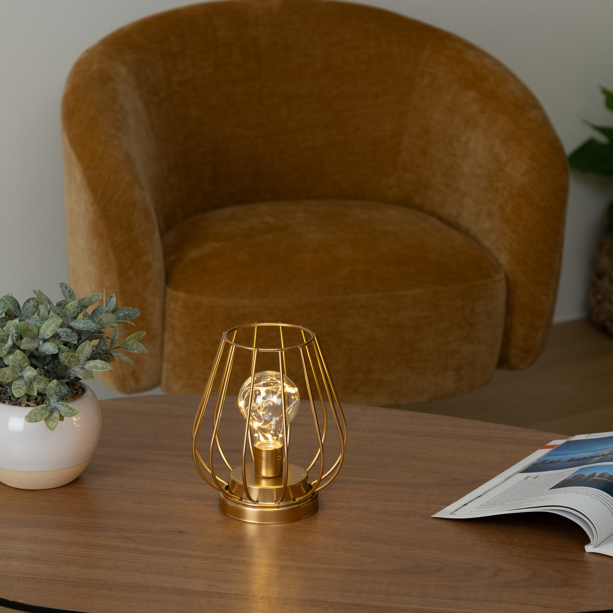 Lampe micro LED métal filaire doré MADI doré, ATMOSPHERA
