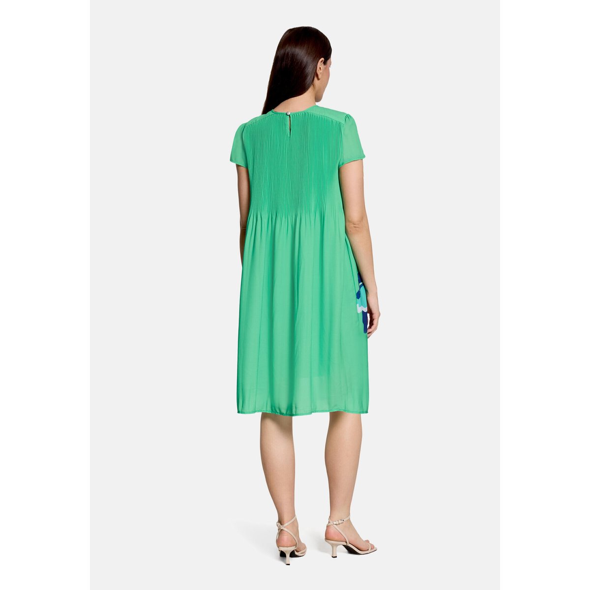 Robe plissée manches courtes green/cream, BETTY BARCLAY