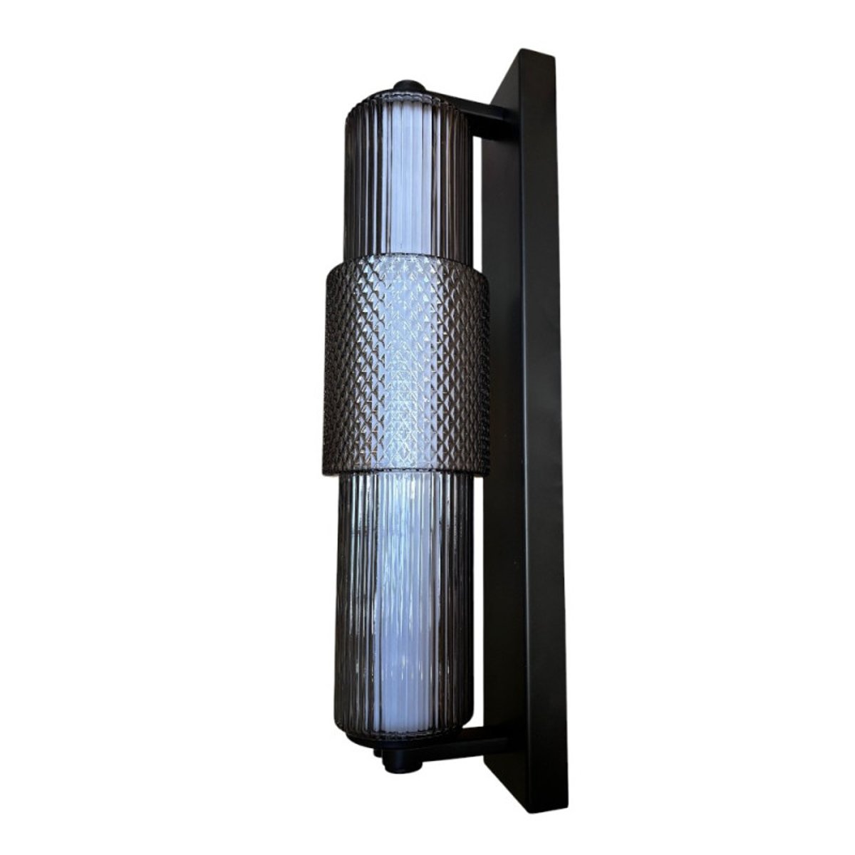 Applique Salle De Bain Led Mojo verre fumé et noir noir, MILLUMINE