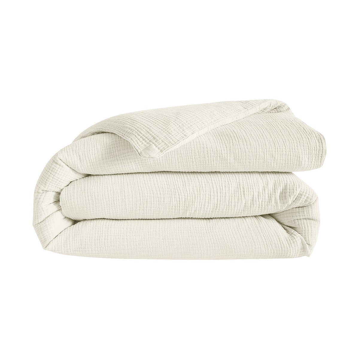 Housse de couette en double gaze de coton ARIELLE crème, HABITAT