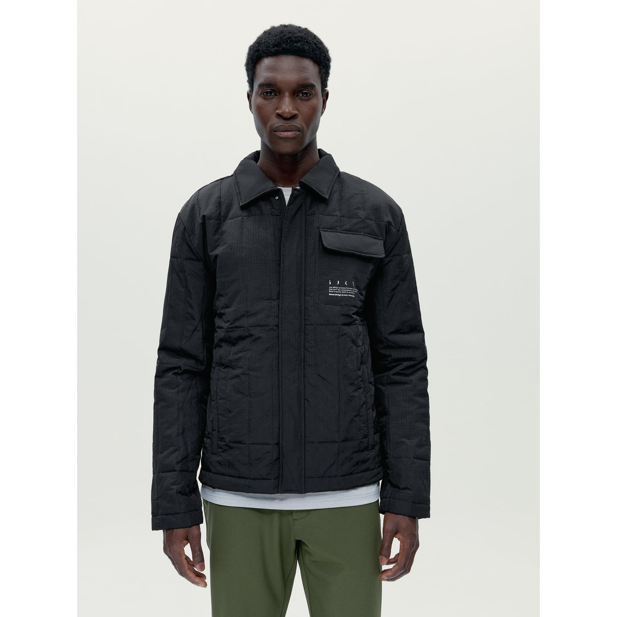 Manteau de sport homme Misuri Toucher doux fermeture éclair noir profond, BORN