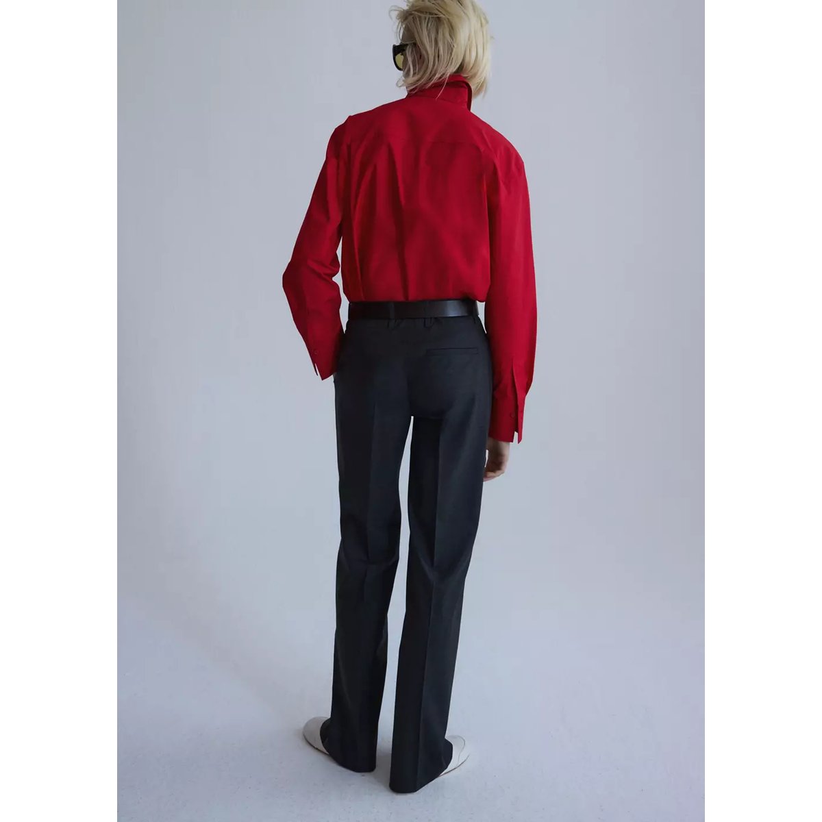 Chemise popeline poche rouge, MANGO