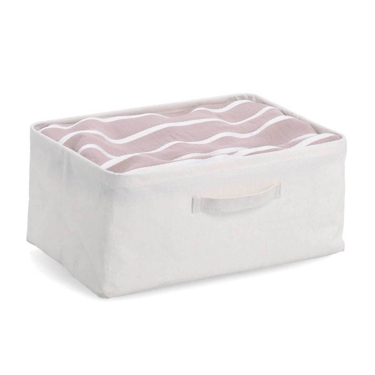 Panier rangement textile blanc, ZELLER PRESENT