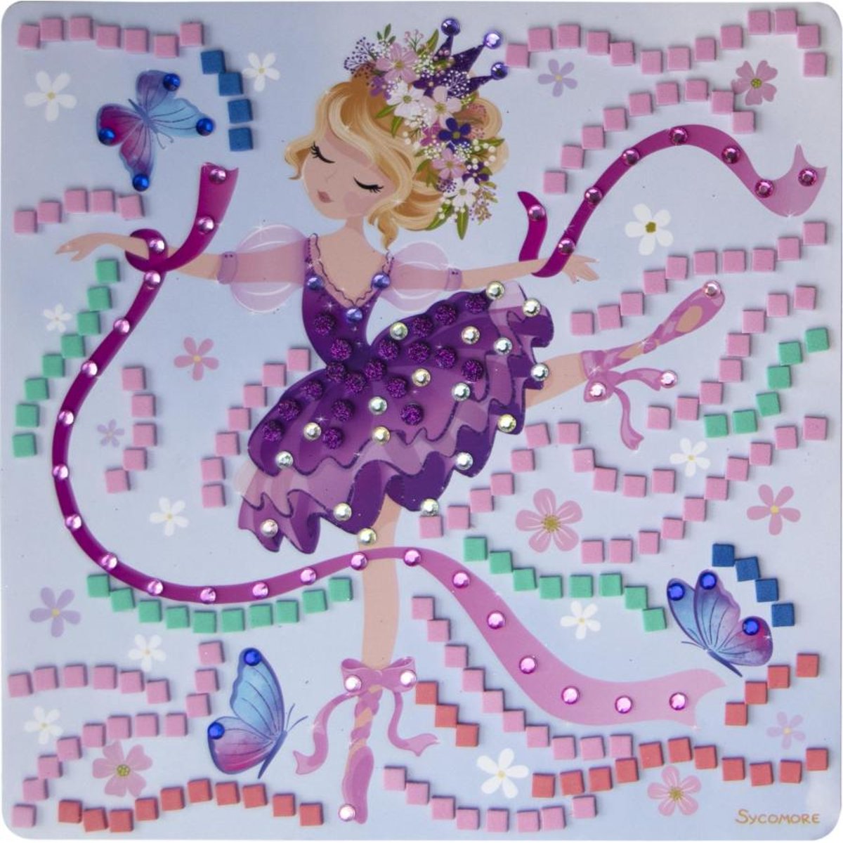 5 Mosaïques Princesses ballerines rose, SYCOMORE