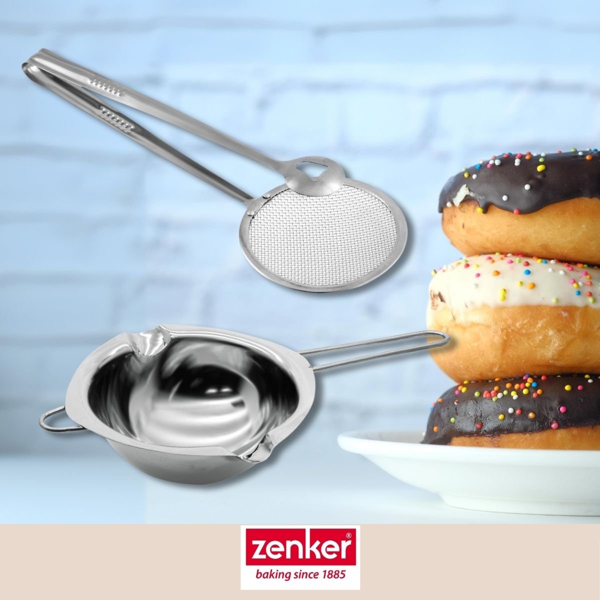 Service à bain marie et pince à friture beignets SMART PASTRY gris, ZENKER