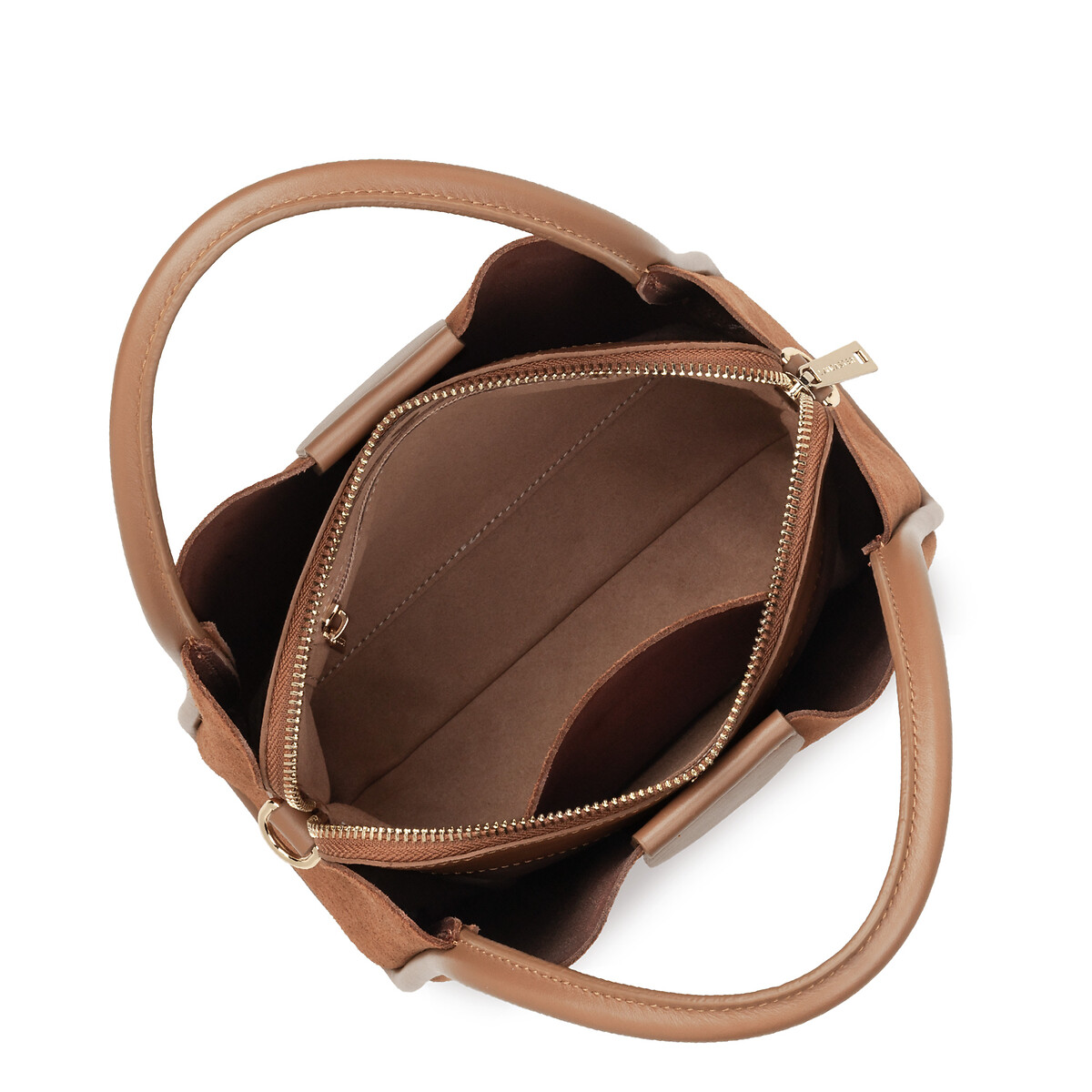 Sac à main S en cuir, SUEDE IDA moka, LANCASTER