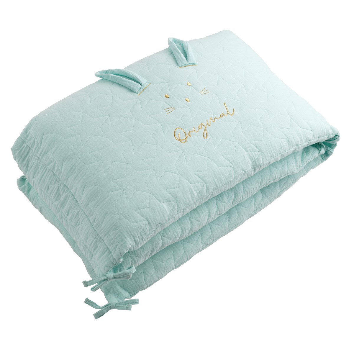 Tour de Lit en coton bleu ciel, SAUTHON ORIGINAL