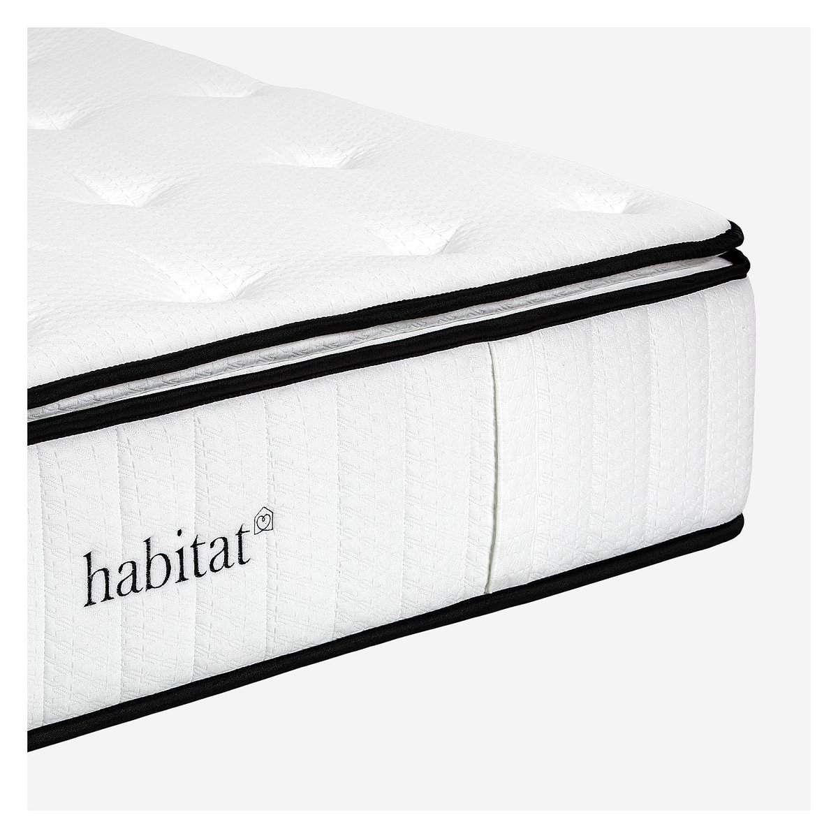 Matelas hybride ressorts ensachés et mousse à mémoire de forme avec surmatelas HYBRIDE EXCELLENCE blanc, HABITAT