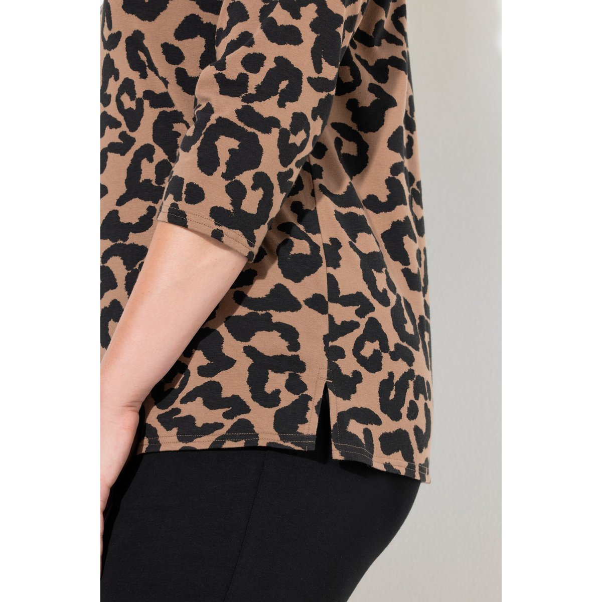 T-shirt motif léopard nougat clair, ULLA POPKEN