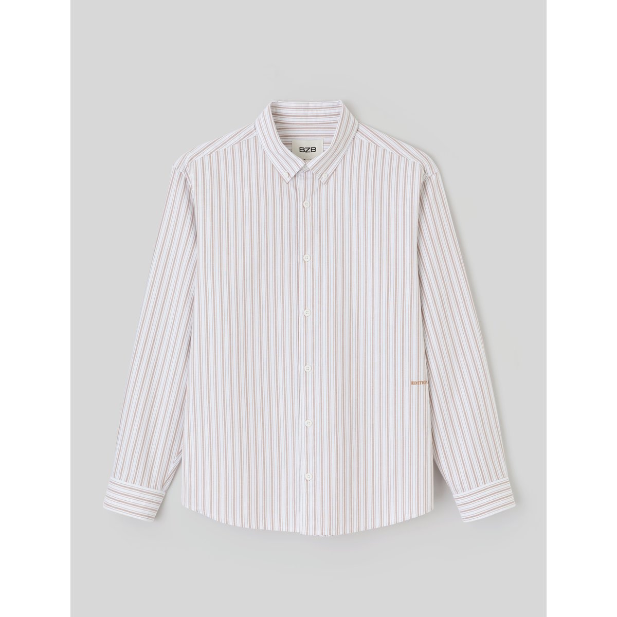Chemise oxford rayée camel, BZB