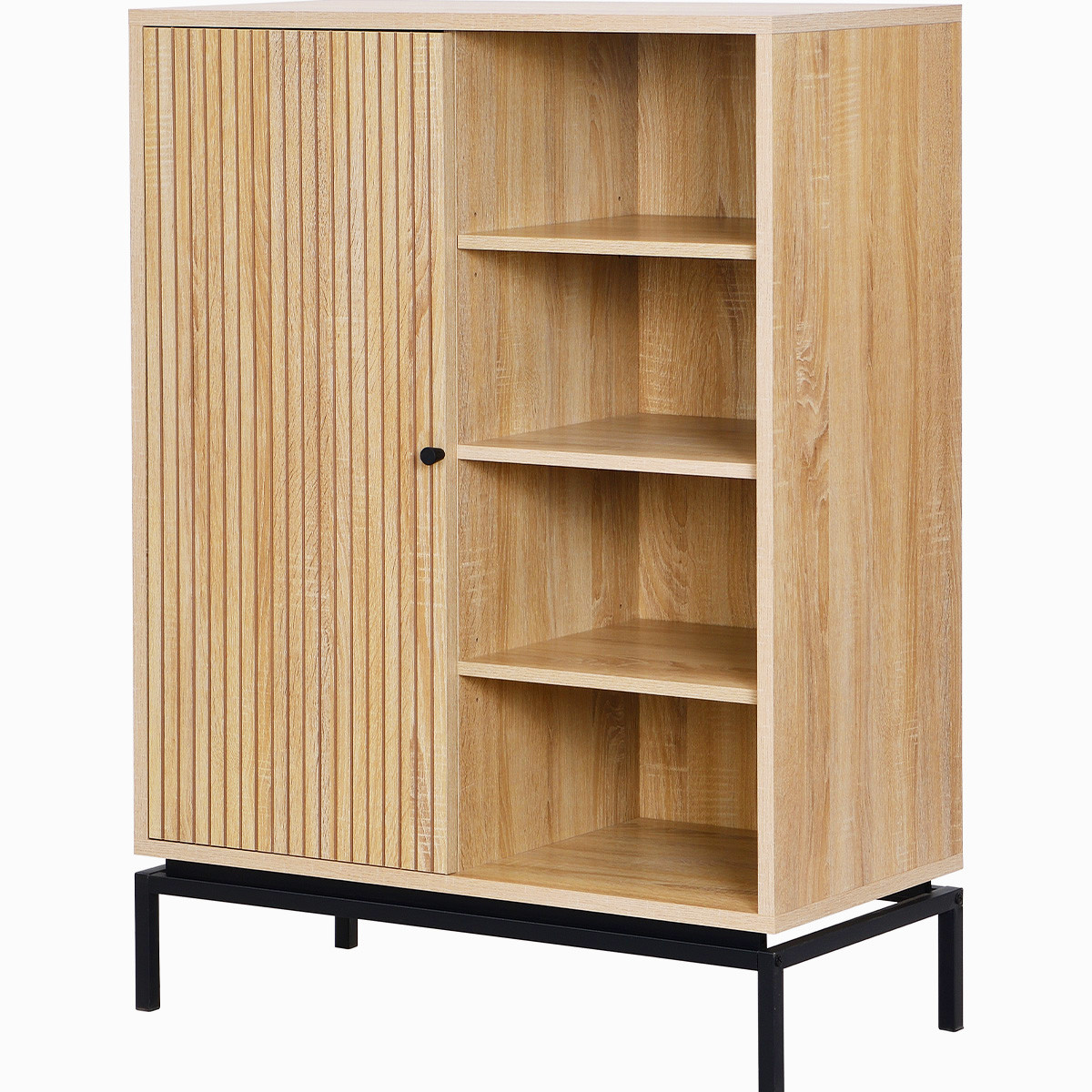 Bibliothèque 1 porte 4 niches - TALIA effet bois, HOMIFAB
