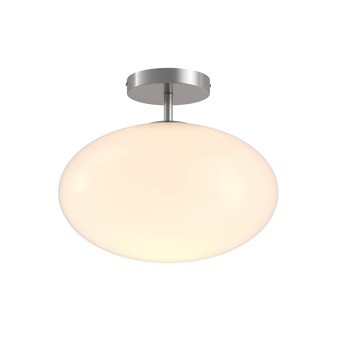 Plafonnier, Sonika nickel satiné, blanc opalin, LINDBY