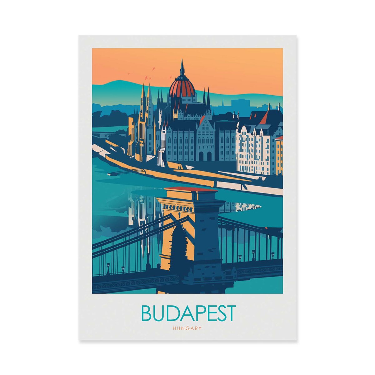 Affiche d'art - Budapest - Studio Inception couleur unique, WALL EDITIONS