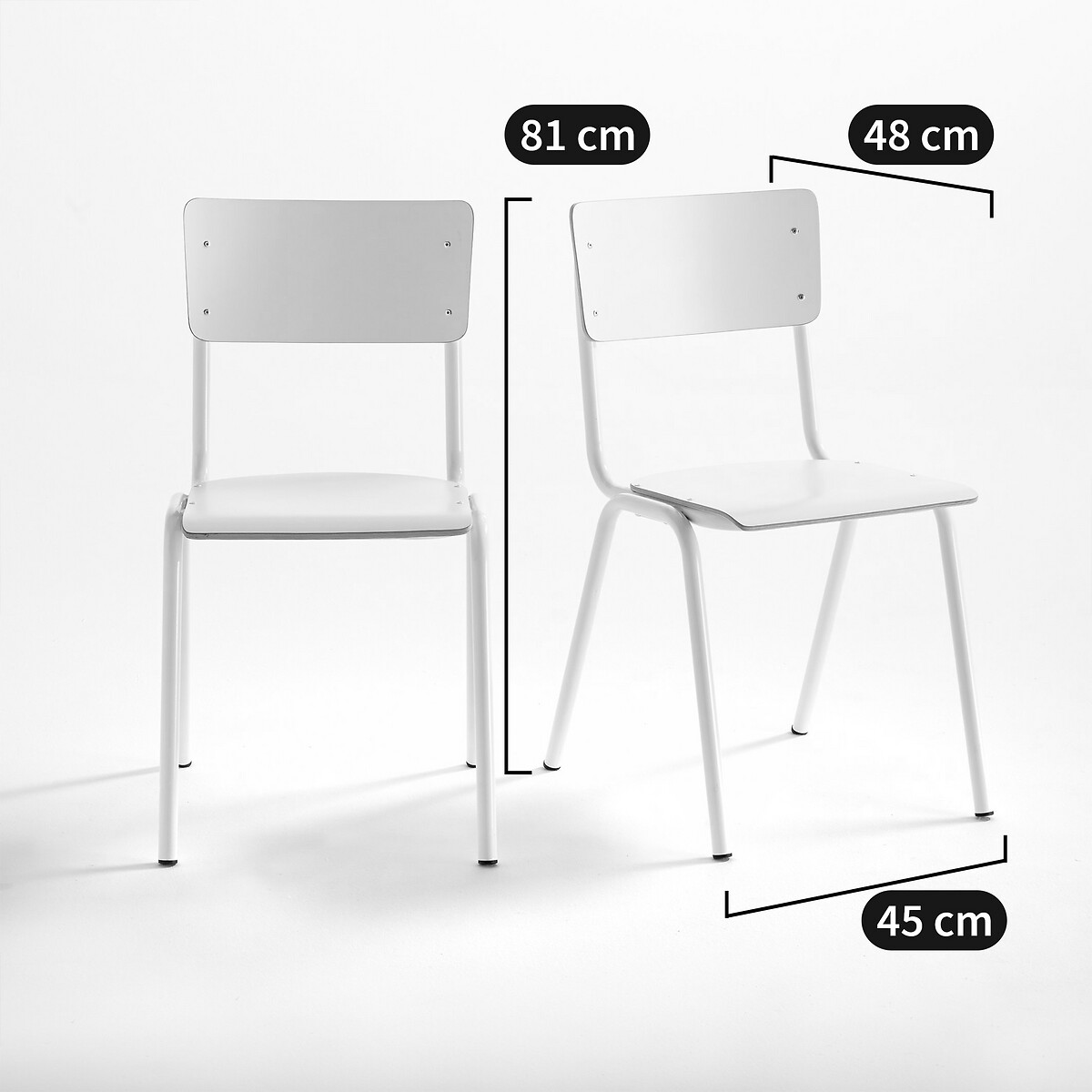 2er-Set Stapelstühle Hiba schwarz, LA REDOUTE INTERIEURS