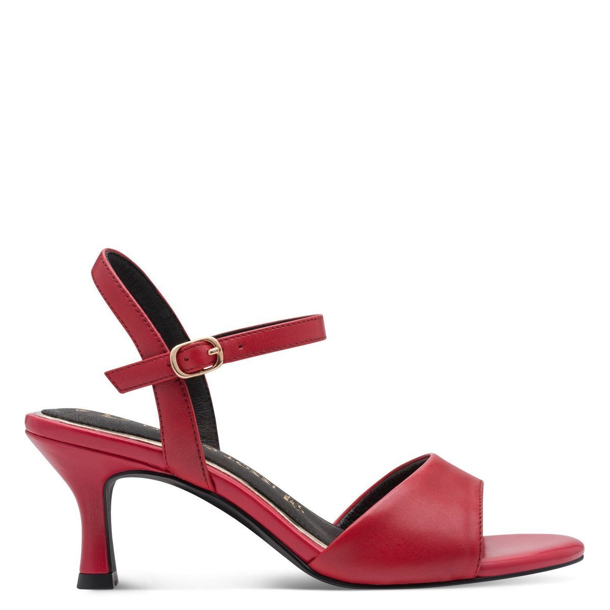 Sandale à talon en cuir rouge, MARCO TOZZI