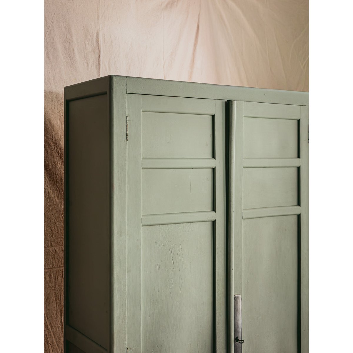 Armoire parisienne en bois gris sauge Blandine N°495 - Bon état gris, DEBONGOUT