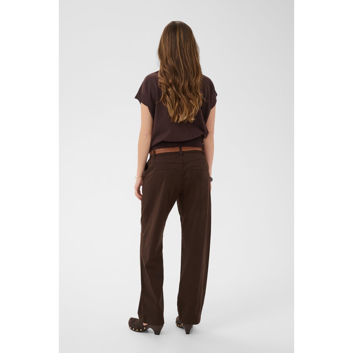 Pantalon casual marron java, CREAM