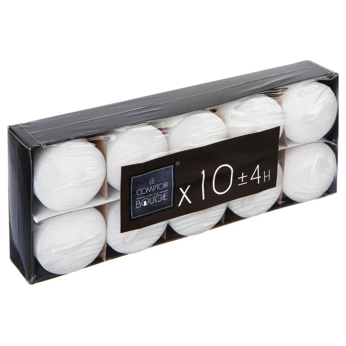 Lot de 10 bougies MANY blanc, ATMOSPHERA