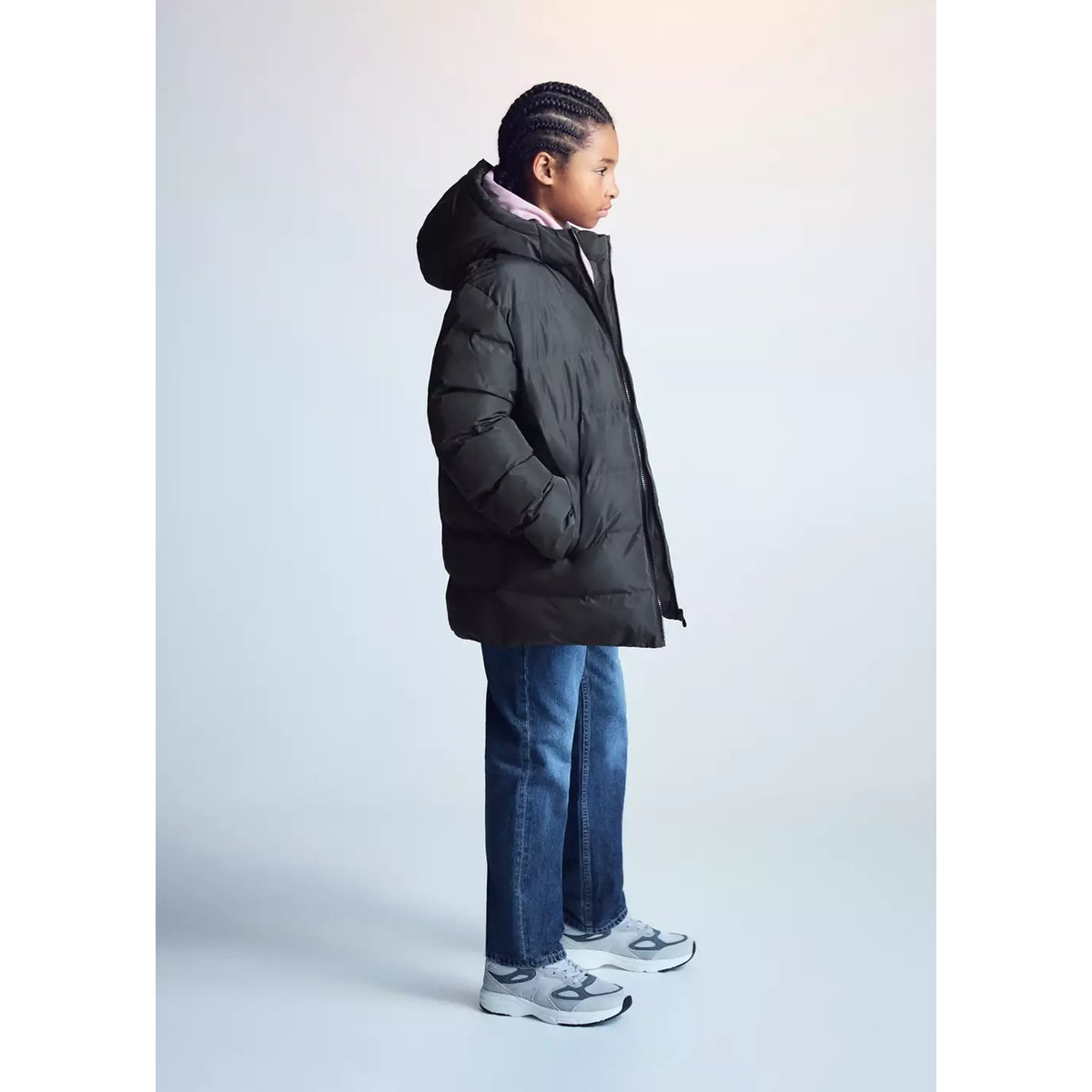 Anorak matelassé léger gris anthracite, MANGO KIDS